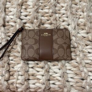 Coach Brown Signature Wristlet